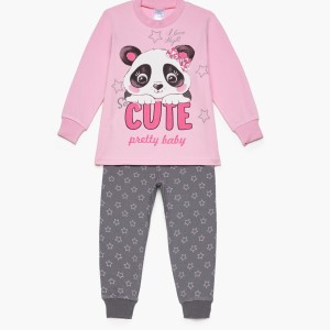 Bαμβακερή Πυζάμα Βρεφική Χειμερινή Με Τύπωμα Cute Pretty Baby