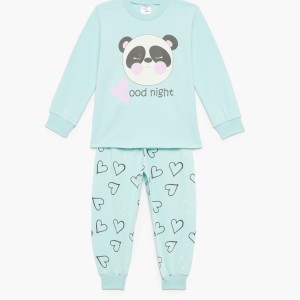 Bαμβακερή Πυζάμα Βρεφική Χειμερινή Με Τύπωμα Good Night Pretty Baby