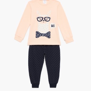Bαμβακερή Πυζάμα Βρεφική Χειμερινή Με Τύπωμα Hi Pretty Baby