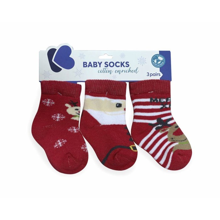 Βρεφικά Καλτσάκια Θερμικά Merry Xmas Κόκκινα Kikka Boo