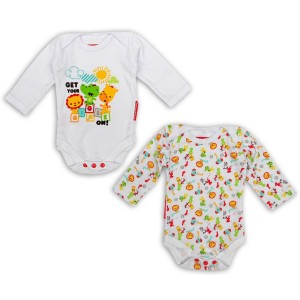 Βρεφικά Κορμάκια Μακρυμάνικα Fisher Price Unisex 2τμχ Ζωάκια Βρεφικά Κορμάκια Μακρυμάνικα Fisher Price Unisex 2τμχ Ζωάκια