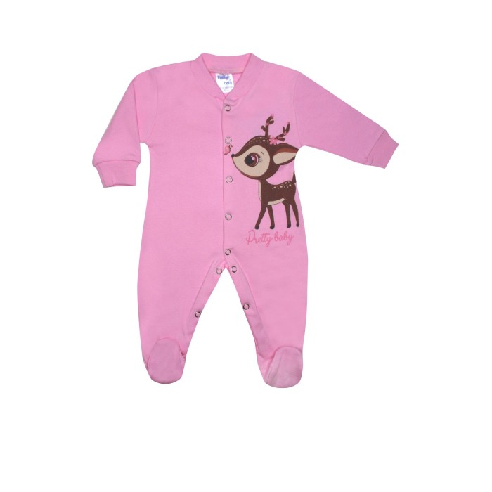 Βρεφικό Βαμβακερό Φορμάκι Ελαφάκι Χειμερινό Pretty Baby