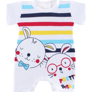 Βρεφικό Φορμάκι Βαμβακερό Λαγουδάκια Κοντομάνικο Βρεφικό Φορμάκι Βαμβακερό Λαγουδάκια Κοντομάνικο