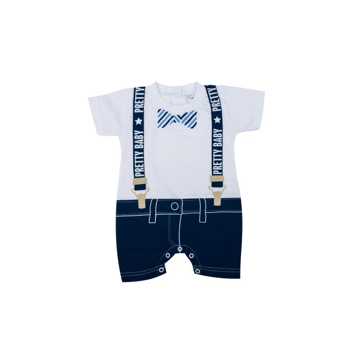 Βρεφικό Φορμάκι Βαμβακερό Παπιγιόν Κοντομάνικο