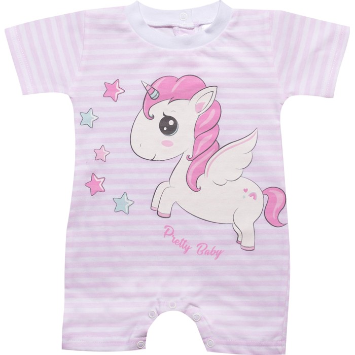 Βρεφικό Φορμάκι Βαμβακερό Unicorn Κοντομάνικο