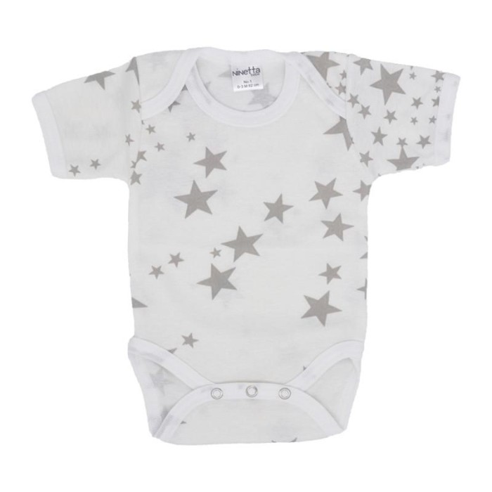 Βρεφικό Κοντομάνικο Κορμάκι Με Αστέρια Γκρι Ninetta Bebe Βρεφικό Κοντομάνικο Κορμάκι Με Αστέρια Γκρι Ninetta Bebe