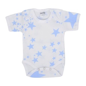 Βρεφικό Κοντομάνικο Κορμάκι Με Αστέρια Σιελ Ninetta Bebe Βρεφικό Κοντομάνικο Κορμάκι Με Αστέρια Σιελ Ninetta Bebe