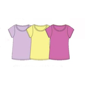 Φανελάκια Κοντομάνικα σετ 3 τμχ σε διαφορετικά χρώματα - Pretties