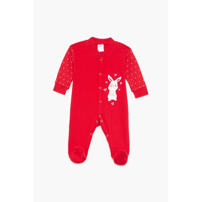 Φορμάκι Χειμερινό Μακρύ Μανίκι Λαγουδάκι Κόκκινο Βαμβακερό 100% Pretty Baby