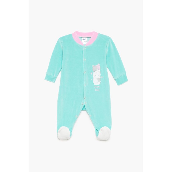 Φορμάκι Χειμερινό Βελούδο Μακρύ Μανίκι Cats Pretty Baby