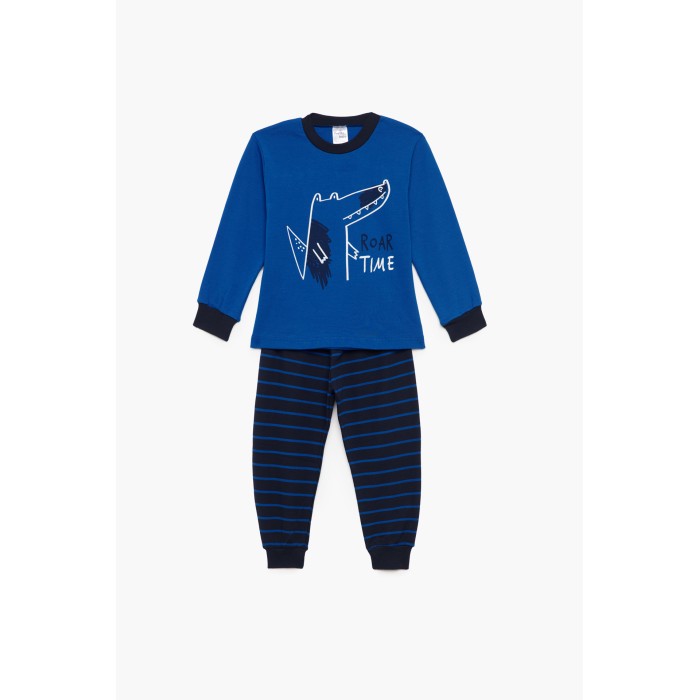 Pretty Baby Παιδική Πιτζάμα Χειμωνιάτικη Βαμβακερή Roar Time