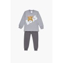 Pretty Baby Πυζάμα Βρεφική Χειμερινή Με Τύπωμα Boss Bαμβακερή 100%
