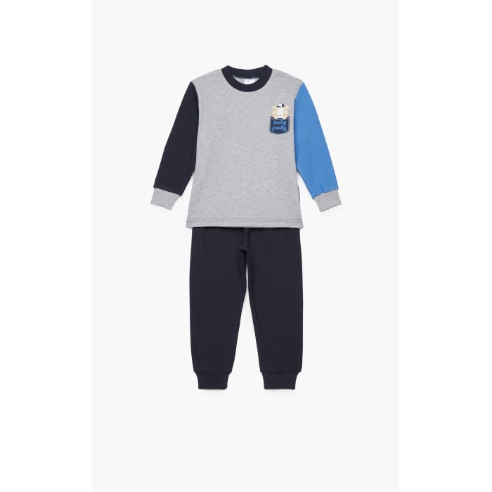 Pretty Baby Πυζάμα βρεφική - παιδική χειμερινή με τύπωμα Τσέπη