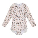 Swim Essentials Ολόσωμο μαγιό με μακριά μανίκια "Offwhite Kahki Leopard"