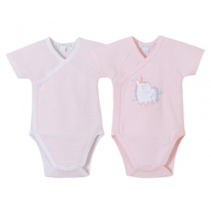 Σετ 2τμχ Βρεφικά Κορμάκια Κοντομάνικα Ροζ Amomi Σετ 2τμχ Βρεφικά Κορμάκια Κοντομάνικα Ροζ Amomi