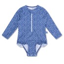 Swim Essentials Ολόσωμο μαγιό με μακριά μανίκια "Blue Leopard"