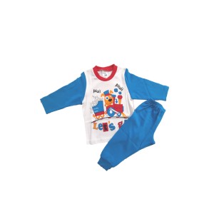 Βαμβακερή Πυζάμα Χειμερινή Με Τύπωμα Little Train Pretty Baby Βαμβακερή Πυζάμα Χειμερινή Με Τύπωμα Little Train Pretty Baby