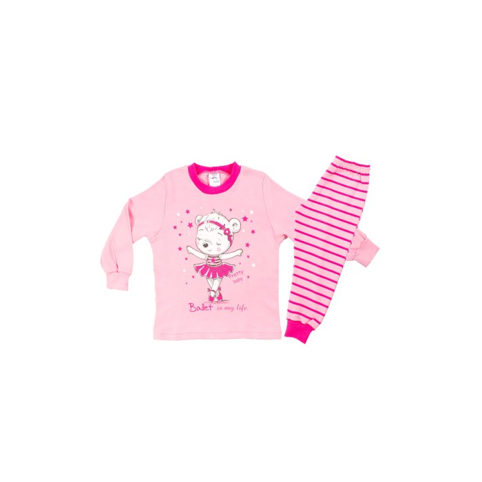 Βαμβακερή Πυζάμα Χειμερινή Με Τύπωμα Ballet Pretty Baby