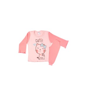 Βαμβακερή Πυζάμα Χειμερινή Με Τύπωμα Cutie Kittie Pretty Baby Βαμβακερή Πυζάμα Χειμερινή Με Τύπωμα Cutie Kittie Pretty Baby
