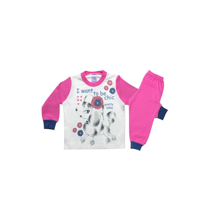 Βαμβακερή Πυζάμα Χειμερινή Με Τύπωμα I want to be chic Pretty Baby