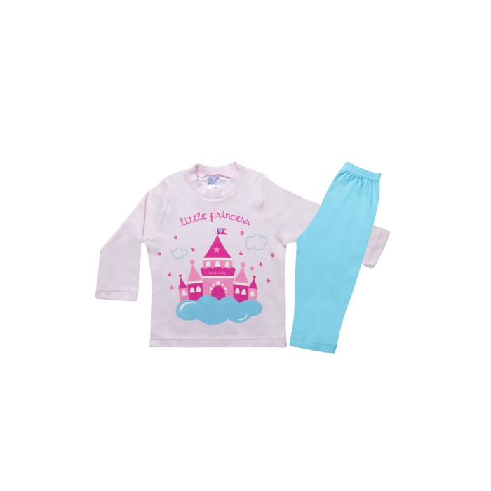 Βαμβακερή Πυζάμα Χειμερινή Με Τύπωμα Princess Pretty Baby