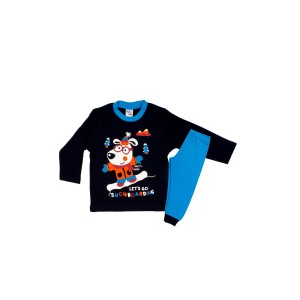 Βαμβακερή Πυζάμα Χειμερινή Με Τύπωμα Snowboarding Pretty Baby Βαμβακερή Πυζάμα Χειμερινή Με Τύπωμα Snowboarding Pretty Baby