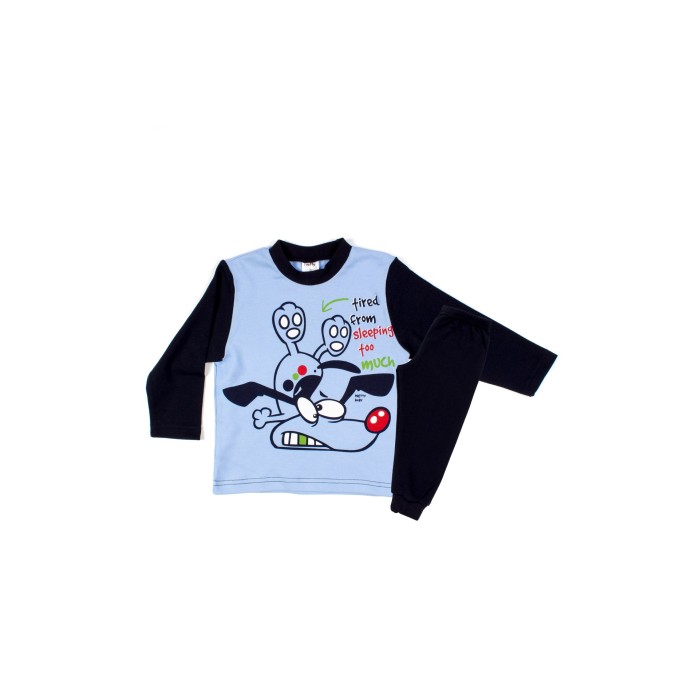 Βαμβακερή Πυζάμα Χειμερινή Με Τύπωμα Tired From Sleeping Too Much Pretty Baby