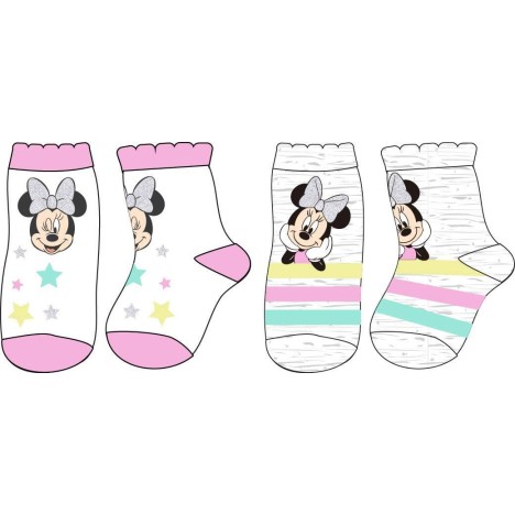 Βρεφικά Καλτσάκια Minnie Mouse σετ 2 τμχ σε διαφορετικά σχέδια-Disney Baby