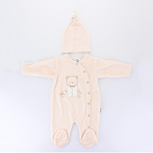 Βρεφικό Φορμάκι Βελουτέ Εκρού Bebelinna Βρεφικό Φορμάκι Βελουτέ Εκρού Bebelinna