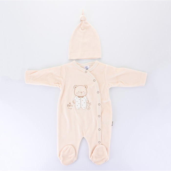 Βρεφικό Φορμάκι Βελουτέ Εκρού Bebelinna