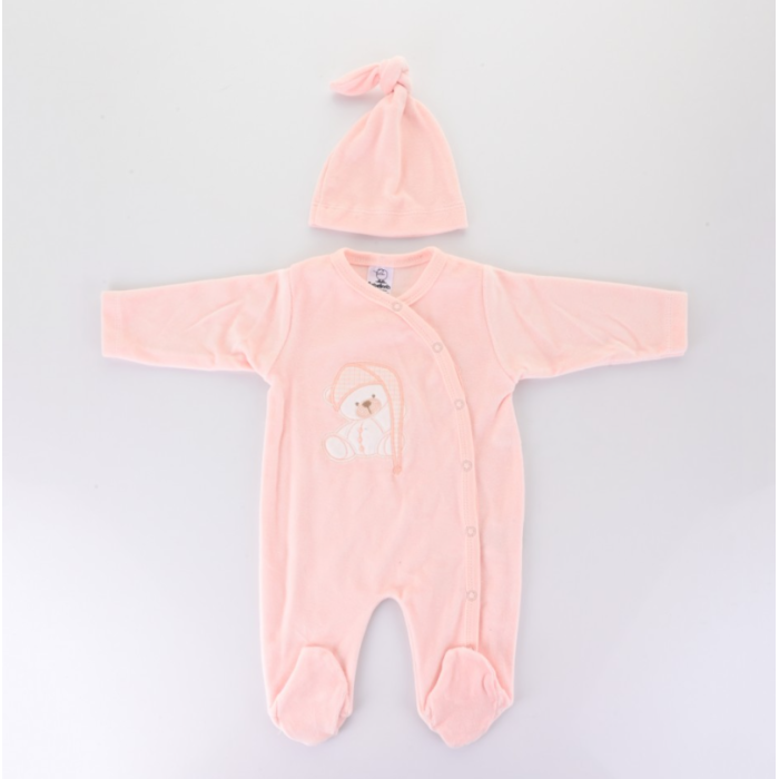 Βρεφικό Φορμάκι Βελουτέ Pink Bebelinna