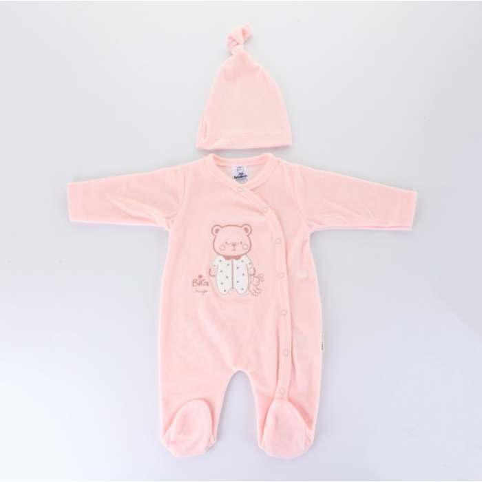 Βρεφικό Φορμάκι Βελουτέ Ροζ Bebelinna