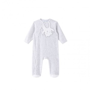 Amomi Βρεφικό Φορμάκι Βελουτέ Βear Grey Amomi Βρεφικό Φορμάκι Βελουτέ Βear Grey