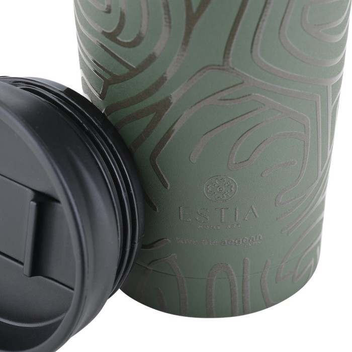 Θερμός Travel Mug Save The Aegean 350ml Olive Flow Estia