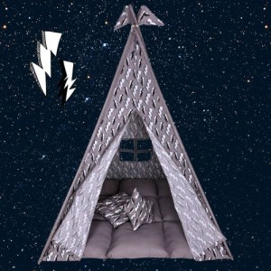 BabyBliss: Μεγάλη υφασμάτινη σκηνή με παχύ στρώμα και 2 μαξιλαράκια "Go to the Sound of Thunder"