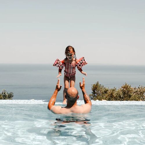 Swim Essentials: Μπρατσάκια Για Παιδιά Από 2-6 ετών - "Rose Gold Leopard"