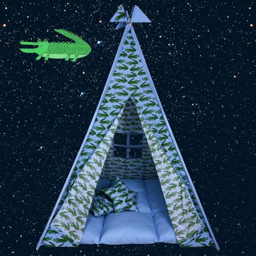 BabyBliss: Μεγάλη υφασμάτινη σκηνή με παχύ στρώμα και 2 μαξιλαράκια "In A While Crocodile" BabyBliss: Μεγάλη υφασμάτινη σκηνή με παχύ στρώμα και 2 μαξιλαράκια "In A While Crocodile"