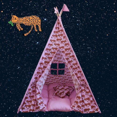 BabyBliss: Μεγάλη υφασμάτινη σκηνή με παχύ στρώμα και 2 μαξιλαράκια "Spots Tell Tales Of The Leopard" BabyBliss: Μεγάλη υφασμάτινη σκηνή με παχύ στρώμα και 2 μαξιλαράκια "Spots Tell Tales Of The Leopard"