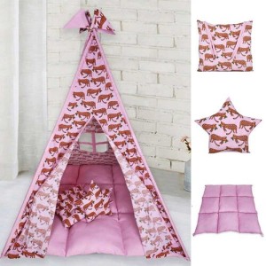 BabyBliss: Μεγάλη υφασμάτινη σκηνή με παχύ στρώμα και 2 μαξιλαράκια "Spots Tell Tales Of The Leopard" BabyBliss: Μεγάλη υφασμάτινη σκηνή με παχύ στρώμα και 2 μαξιλαράκια "Spots Tell Tales Of The Leopard"