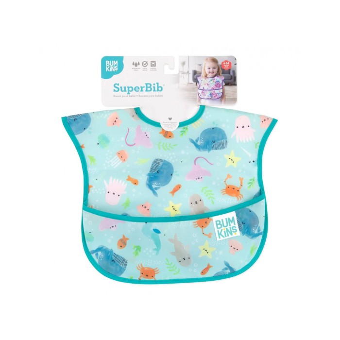 Αδιάβροχη Σαλιάρα Superbib Ωκεάνια Ζωή Bumkins Αδιάβροχη Σαλιάρα Superbib Ωκεάνια Ζωή Bumkins