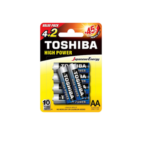 Αλκαλικές Μπαταρίες High Power AA 6τμχ Toshiba