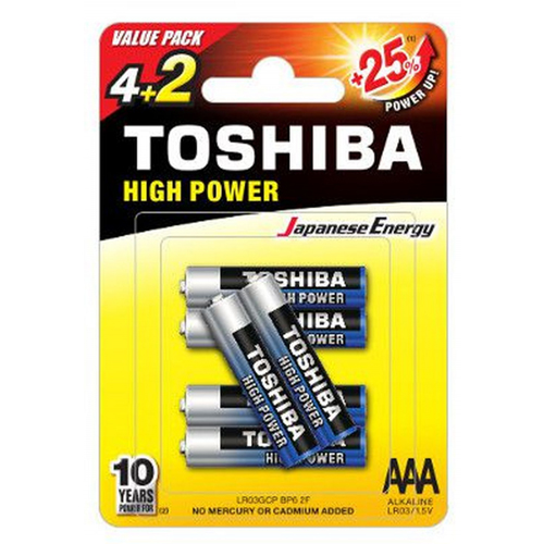 Αλκαλικές Μπαταρίες High Power AAΑ 6τμχ Toshiba