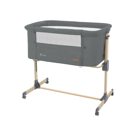 Kikka Boo Λίκνο Amaris Mε Στρώμα Kαι Πλαϊνό Άνοιγμα Dark Grey