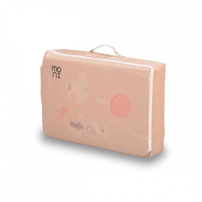 Αναδιπλούμενο Στρώμα Παρκοκρέβατου Ζωάκια Μπεζ 60x120x5cm Moni