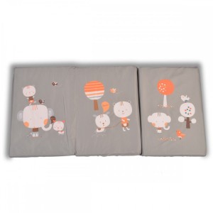 Αναδιπλούμενο Στρώμα Παρκοκρέβατου Ζωάκια Γκρι 60x120x5cm Moni