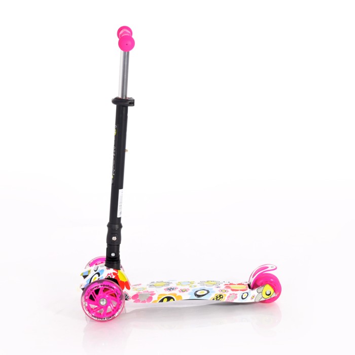 Αναδιπλούμενο Τρίτροχο Πατίνι Scooter Rapid Pink Flowers Lorelli
