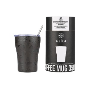Ανοξείδωτο Θερμός - Κούπα Coffee Mug Με Καλαμάκι 350ml Save the Aegean Noir Echo Estia