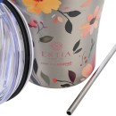Ανοξείδωτο Θερμός - Κούπα Coffee Mug Με Καλαμάκι 350ml Save the Aegean Silver Botanic Estia Ανοξείδωτο Θερμός - Κούπα Coffee Mug Με Καλαμάκι 350ml Save the Aegean Silver Botanic Estia