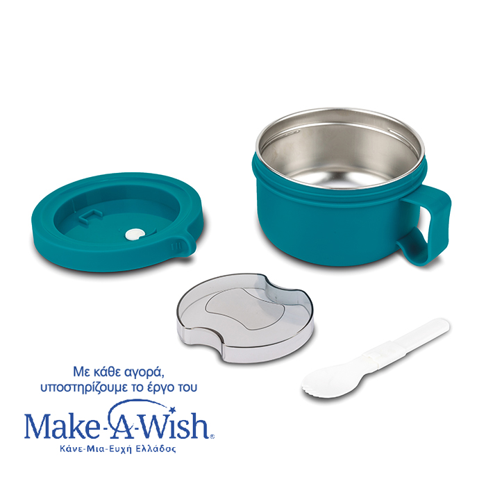 Ανοξείδωτο Δοχείο Φαγητού Στρογγυλό Πετρόλ 850ml We Care Ανοξείδωτο Δοχείο Φαγητού Στρογγυλό Πετρόλ 850ml We Care