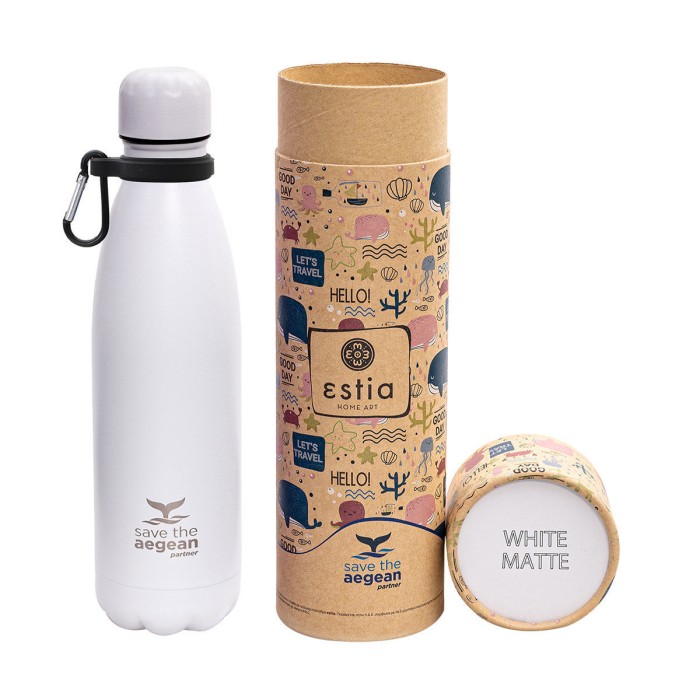 Ανοξείδωτο Θερμό 500ml Save the Aegean Λευκό Estia